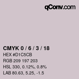 カラーコード: CMYK 0 / 6 / 3 / 18 | qconv.com
