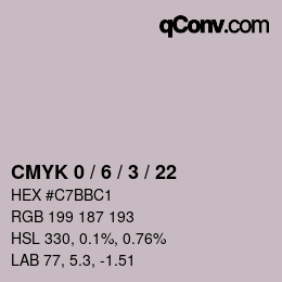 カラーコード: CMYK 0 / 6 / 3 / 22 | qconv.com