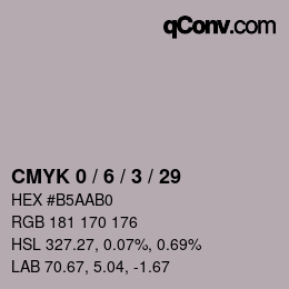 Farbcode: CMYK 0 / 6 / 3 / 29 | qconv.com