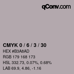 カラーコード: CMYK 0 / 6 / 3 / 30 | qconv.com