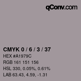 カラーコード: CMYK 0 / 6 / 3 / 37 | qconv.com