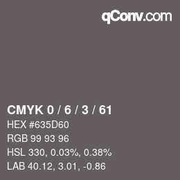 Color code: CMYK 0 / 6 / 3 / 61 | qconv.com