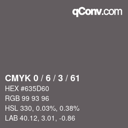 Color code: CMYK 0 / 6 / 3 / 61 | qconv.com