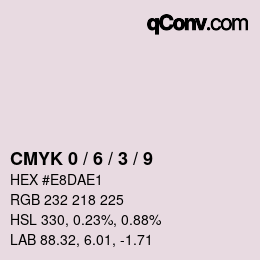 カラーコード: CMYK 0 / 6 / 3 / 9 | qconv.com