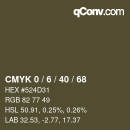 カラーコード: CMYK 0 / 6 / 40 / 68 | qconv.com