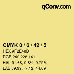 Color code: CMYK 0 / 6 / 42 / 5 | qconv.com