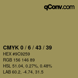 カラーコード: CMYK 0 / 6 / 43 / 39 | qconv.com