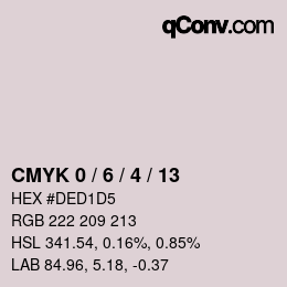 カラーコード: CMYK 0 / 6 / 4 / 13 | qconv.com