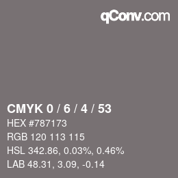 Color code: CMYK 0 / 6 / 4 / 53 | qconv.com