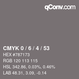 Color code: CMYK 0 / 6 / 4 / 53 | qconv.com