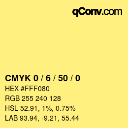 Color code: CMYK 0 / 6 / 50 / 0 | qconv.com