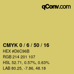 Color code: CMYK 0 / 6 / 50 / 16 | qconv.com