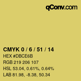 カラーコード: CMYK 0 / 6 / 51 / 14 | qconv.com