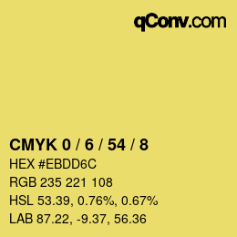 カラーコード: CMYK 0 / 6 / 54 / 8 | qconv.com