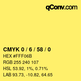 颜色代码: CMYK 0 / 6 / 58 / 0 | qconv.com