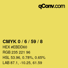 颜色代码: CMYK 0 / 6 / 59 / 8 | qconv.com