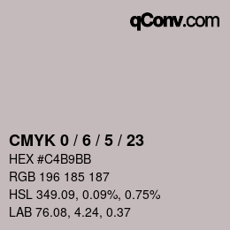 Farbcode: CMYK 0 / 6 / 5 / 23 | qconv.com