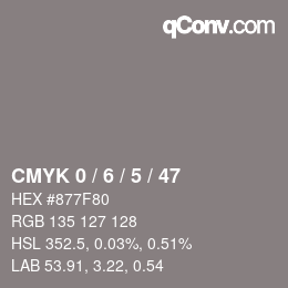 Color code: CMYK 0 / 6 / 5 / 47 | qconv.com