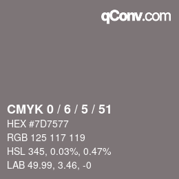 Color code: CMYK 0 / 6 / 5 / 51 | qconv.com