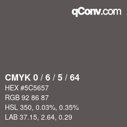 颜色代码: CMYK 0 / 6 / 5 / 64 | qconv.com