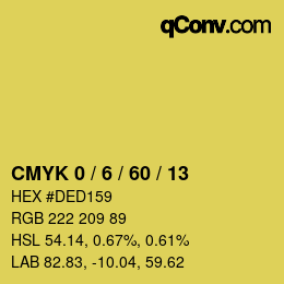 カラーコード: CMYK 0 / 6 / 60 / 13 | qconv.com