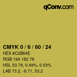 カラーコード: CMYK 0 / 6 / 60 / 24 | qconv.com