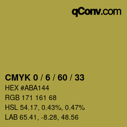 カラーコード: CMYK 0 / 6 / 60 / 33 | qconv.com