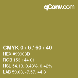 カラーコード: CMYK 0 / 6 / 60 / 40 | qconv.com