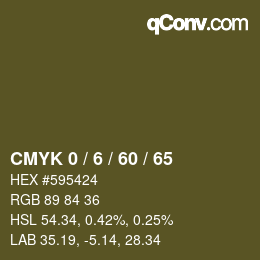 カラーコード: CMYK 0 / 6 / 60 / 65 | qconv.com