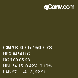 カラーコード: CMYK 0 / 6 / 60 / 73 | qconv.com