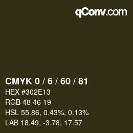カラーコード: CMYK 0 / 6 / 60 / 81 | qconv.com