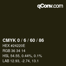 カラーコード: CMYK 0 / 6 / 60 / 86 | qconv.com