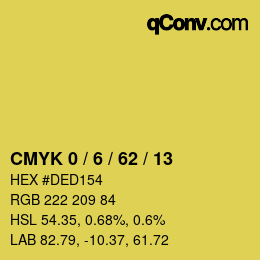 カラーコード: CMYK 0 / 6 / 62 / 13 | qconv.com