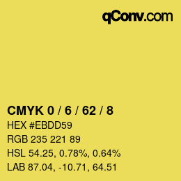 Color code: CMYK 0 / 6 / 62 / 8 | qconv.com