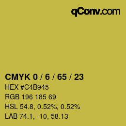 Code couleur: CMYK 0 / 6 / 65 / 23 | qconv.com