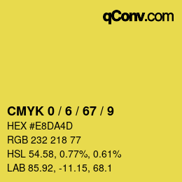 Farbcode: CMYK 0 / 6 / 67 / 9 | qconv.com