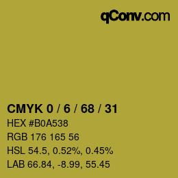 カラーコード: CMYK 0 / 6 / 68 / 31 | qconv.com