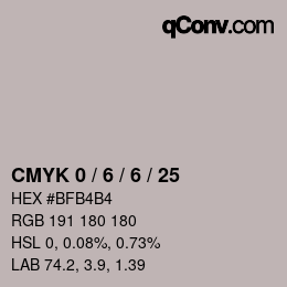 カラーコード: CMYK 0 / 6 / 6 / 25 | qconv.com