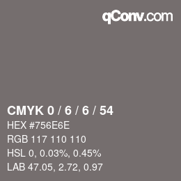 Color code: CMYK 0 / 6 / 6 / 54 | qconv.com