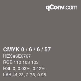 Color code: CMYK 0 / 6 / 6 / 57 | qconv.com