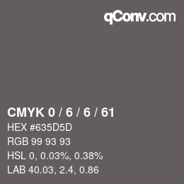Color code: CMYK 0 / 6 / 6 / 61 | qconv.com