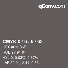 Color code: CMYK 0 / 6 / 6 / 62 | qconv.com