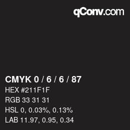 Color code: CMYK 0 / 6 / 6 / 87 | qconv.com