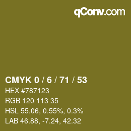 Farbcode: CMYK 0 / 6 / 71 / 53 | qconv.com
