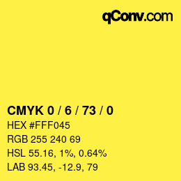 Color code: CMYK 0 / 6 / 73 / 0 | qconv.com