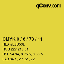 カラーコード: CMYK 0 / 6 / 73 / 11 | qconv.com