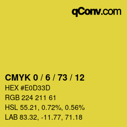 颜色代码: CMYK 0 / 6 / 73 / 12 | qconv.com