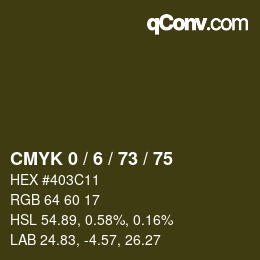 Farbcode: CMYK 0 / 6 / 73 / 75 | qconv.com