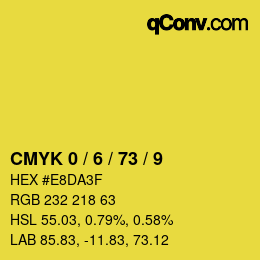 カラーコード: CMYK 0 / 6 / 73 / 9 | qconv.com