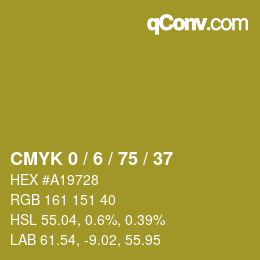 カラーコード: CMYK 0 / 6 / 75 / 37 | qconv.com